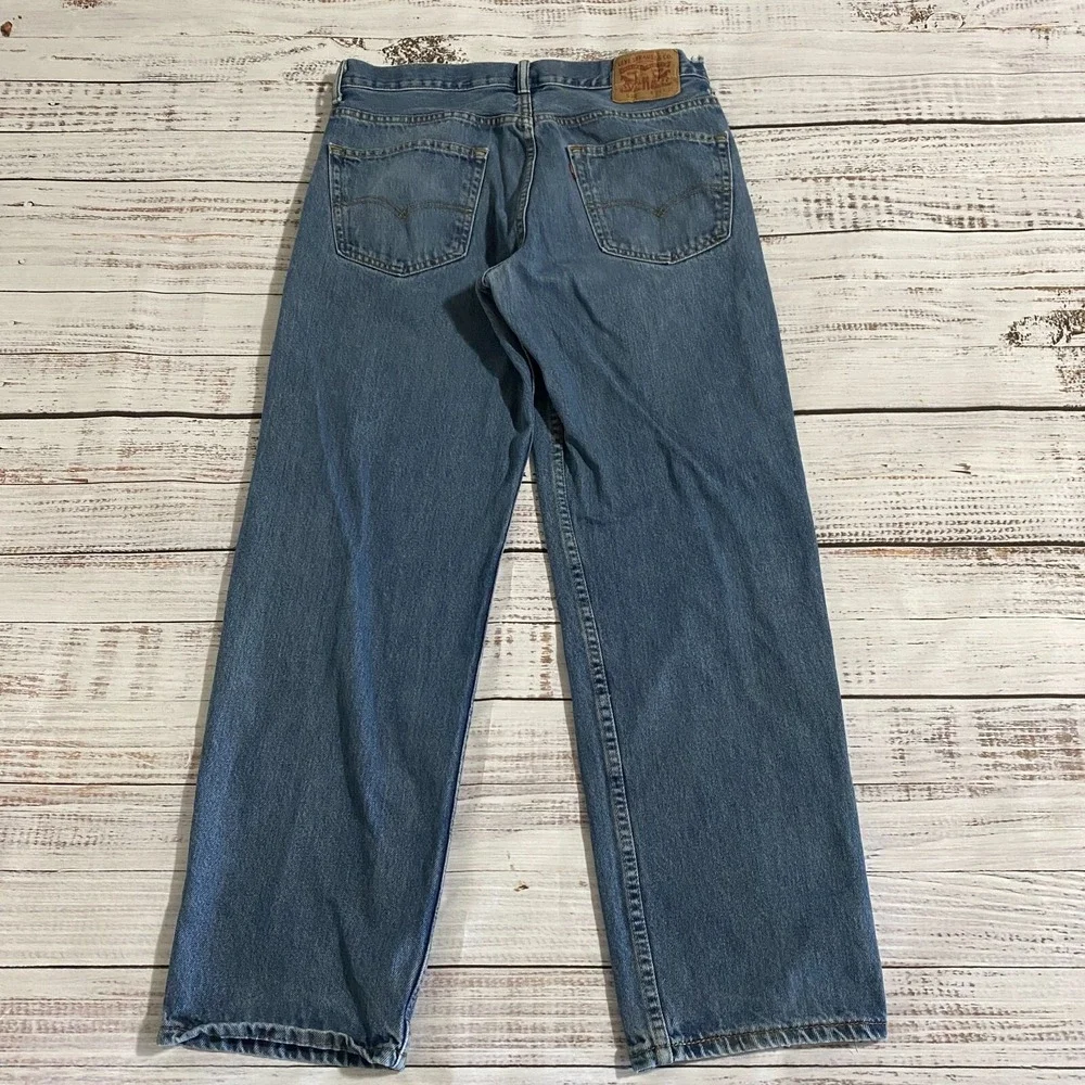 Levis‎ 550 Jeans Straight Relaxed Fit Blue Cotton Men's Size 34x32 (Fits 32x29)